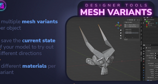 Blender 3.0+ Mesh Variants v3.3.0 Crack 2023 Download