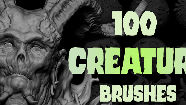 Zbrush + Blender 100 Creature Brush Mega Pack Download