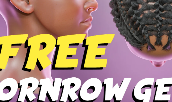 Blender - Procedural Cornrow Hair Generator Addon FREE 2024 Download