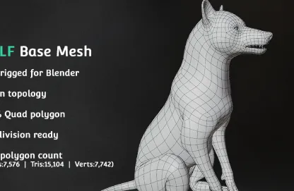 Wolf Base Mesh Cracked (Blender 4) Download
