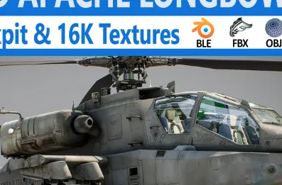 NoneCG Ah-64D Apache Longbow Helicopter Model Free Download