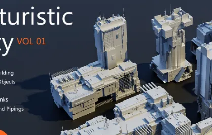 Artstation - Futuristic City Pack vol1 (Blender) Crack Download