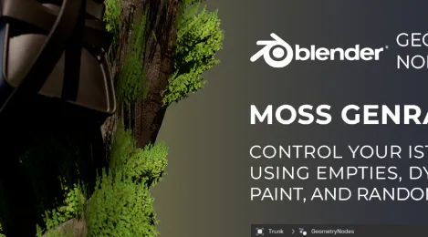 Blender Highly Controllable Moss Generator (Gumroad) Download