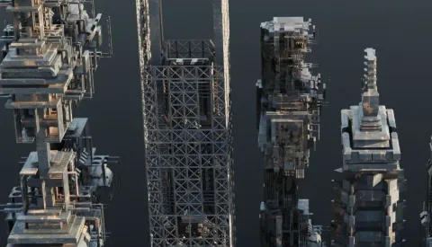 CGTrader Old Dystopic Buildings set 3D model Crack Download