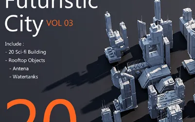 Futuristic City Building Kitbash Vol 3 (Blender) Crack Download