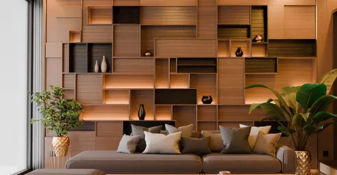 Modern Abstract Wooden Living Room (Blender) Crack Download