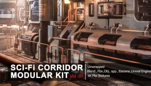 CG Gear Sci-fi Corridor Modular Kit Vol 01 Free Download