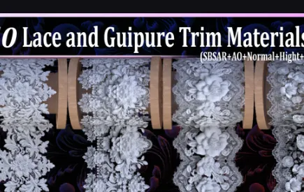 Artstation 50 Lace and Guipure Trim Materials v24 Crack Download
