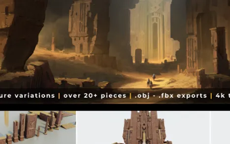 Brutalist Fantasy Ruins Pieces 4K Textures Artstation Crack Download