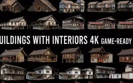 CGtrader - 200 old medieval houses buildings pack 4k FREE Download