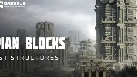 Dystopian Blocks - Brutalist Structures Kitbash Buildings Crack Download