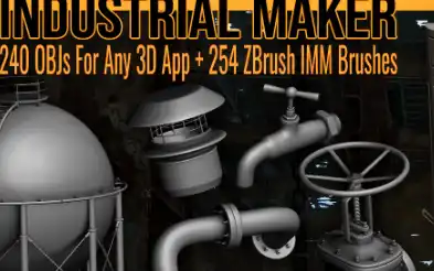 Artstation Industrial Maker OBJs 254 ZBrush IMM Brushes Download